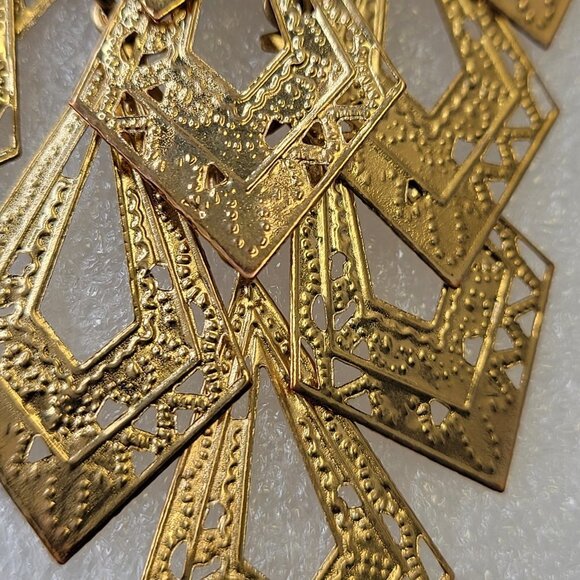 Gold Chandelier Light Earrings - Picture 6 of 12